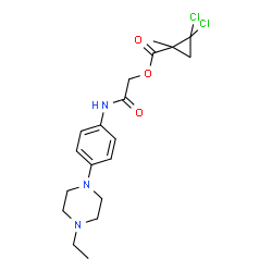ChemSpider 2D Image | 2-{[4-(4-Ethyl-1-piperazinyl)phenyl]amino}-2-oxoethyl 2,2-dichloro-1-methylcyclopropanecarboxylate | C19H25Cl2N3O3