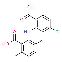 ChemSpider 2D Image | 2-[(2-Carboxy-5-chlorophenyl)amino]-3,6-dimethylbenzoic acid | C16H14ClNO4