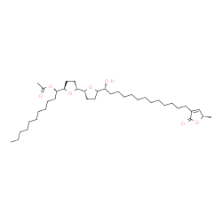 ChemSpider 2D Image | (1S)-1-[(2R,2'R,5R)-5'-{(1R)-1-Hydroxy-13-[(5S)-5-methyl-2-oxo-2,5-dihydro-3-furanyl]tridecyl}octahydro-2,2'-bifuran-5-yl]undecyl acetate | C39H68O7