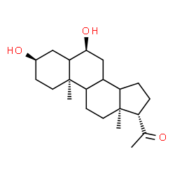 ChemSpider 2D Image | (3alpha,6alpha,8xi,9xi,14xi)-3,6-Dihydroxypregnan-20-one | C21H34O3