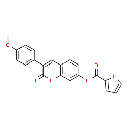 ChemSpider 2D Image | 3-(4-Methoxyphenyl)-2-oxo-2H-chromen-7-yl 2-furoate | C21H14O6