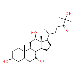 ChemSpider 2D Image | 3alpha,7alpha,12alpha,25-Tetrahydroxy-5beta-cholestan-24-one | C27H46O5