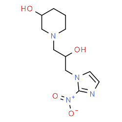 ChemSpider 2D Image | 1-[2-Hydroxy-3-(2-nitro-1H-imidazol-1-yl)propyl]-3-piperidinol | C11H18N4O4