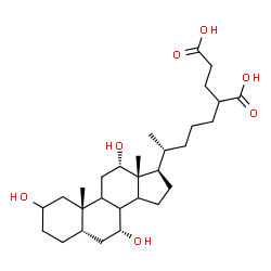 ChemSpider 2D Image | 2-{(4R)-4-[(5S,7R,10S,12S,13R,17R)-2,7,12-Trihydroxy-10,13-dimethylhexadecahydro-1H-cyclopenta[a]phenanthren-17-yl]pentyl}pentanedioic acid | C29H48O7