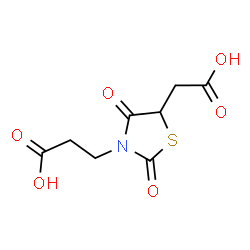 ChemSpider 2D Image | 3-[5-(Carboxymethyl)-2,4-dioxo-1,3-thiazolidin-3-yl]propanoic acid | C8H9NO6S