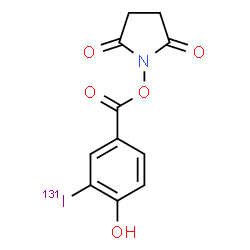 ChemSpider 2D Image | 1-{[4-Hydroxy-3-(~131~I)iodobenzoyl]oxy}-2,5-pyrrolidinedione | C11H8131INO5