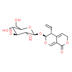 ChemSpider 2D Image | (5R,6S)-1-Oxo-5-vinyl-5,6-dihydro-1H,3H-pyrano[3,4-c]pyran-6-yl beta-D-threo-hexopyranoside | C16H20O9