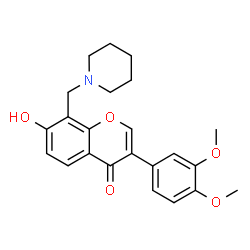 ChemSpider 2D Image | 3-(3,4-Dimethoxyphenyl)-7-hydroxy-8-(1-piperidinylmethyl)-4H-chromen-4-one | C23H25NO5