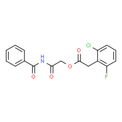 ChemSpider 2D Image | 2-(Benzoylamino)-2-oxoethyl (2-chloro-6-fluorophenyl)acetate | C17H13ClFNO4