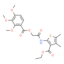 ChemSpider 2D Image | Ethyl 4,5-dimethyl-2-({[(2,3,4-trimethoxybenzoyl)oxy]acetyl}amino)-3-thiophenecarboxylate | C21H25NO8S