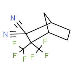 ChemSpider 2D Image | 3,3-Bis(trifluoromethyl)bicyclo[2.2.1]heptane-2,2-dicarbonitrile | C11H8F6N2