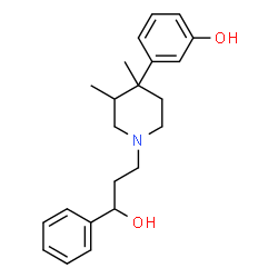 ChemSpider 2D Image | 3-[1-(3-Hydroxy-3-phenylpropyl)-3,4-dimethyl-4-piperidinyl]phenol | C22H29NO2