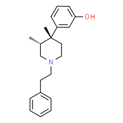 ChemSpider 2D Image | 3-[(3R,4R)-3,4-Dimethyl-1-(2-phenylethyl)-4-piperidinyl]phenol | C21H27NO