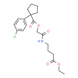 ChemSpider 2D Image | 2-[(4-Ethoxy-4-oxobutyl)amino]-2-oxoethyl 1-(4-chlorophenyl)cyclopentanecarboxylate | C20H26ClNO5