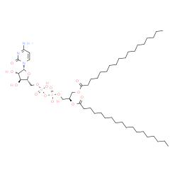 ChemSpider 2D Image | 4-Amino-1-{5-O-[({[(2R)-2,3-bis(stearoyloxy)propoxy](hydroxy)phosphoryl}oxy)(hydroxy)phosphoryl]-beta-D-arabinofuranosyl}-2(1H)-pyrimidinone | C48H89N3O15P2