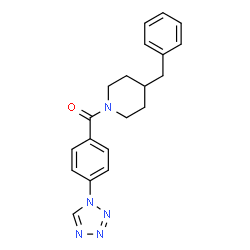 ChemSpider 2D Image | (4-Benzyl-piperidin-1-yl)-(4-tetrazol-1-yl-phenyl)-methanone | C20H21N5O