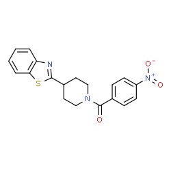 ChemSpider 2D Image | (4-Benzothiazol-2-yl-piperidin-1-yl)-(4-nitro-phenyl)-methanone | C19H17N3O3S
