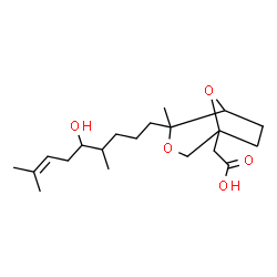 ChemSpider 2D Image | 4-(5-Hydroxy-4,8-dimethyl-7-nonenyl)-4-methyl-3,8-dioxabicyclo(3.2.1)octane-1-acetic acid | C20H34O5