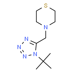 ChemSpider 2D Image | 4-(1-tert-Butyl-1H-tetrazol-5-ylmethyl)-thiomorpholine | C10H19N5S