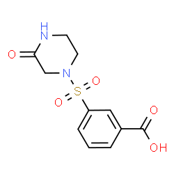 ChemSpider 2D Image | 3-[(3-Oxo-1-piperazinyl)sulfonyl]benzoic acid | C11H12N2O5S