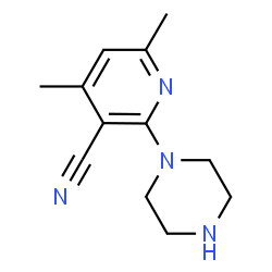 ChemSpider 2D Image | 4,6-dimethyl-2-piperazin-1-ylnicotinonitrile | C12H16N4