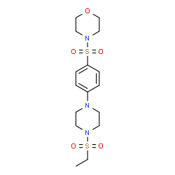 ChemSpider 2D Image | 4-({4-[4-(Ethylsulfonyl)-1-piperazinyl]phenyl}sulfonyl)morpholine | C16H25N3O5S2
