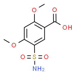 ChemSpider 2D Image | 2,4-Dimethoxy-5-sulfamoylbenzoic acid | C9H11NO6S