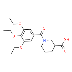 ChemSpider 2D Image | 1-(3,4,5-Triethoxybenzoyl)-3-piperidinecarboxylic acid | C19H27NO6