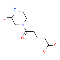 ChemSpider 2D Image | 5-Oxo-5-(3-oxo-1-piperazinyl)pentanoic acid | C9H14N2O4