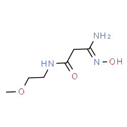ChemSpider 2D Image | 3-(Hydroxyamino)-3-imino-N-(2-methoxyethyl)propanamide | C6H13N3O3