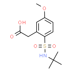 ChemSpider 2D Image | 2-[2-(tert-butylsulfamoyl)-5-methoxyphenyl]acetic acid | C13H19NO5S