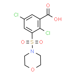 ChemSpider 2D Image | 2,5-Dichloro-3-(4-morpholinylsulfonyl)benzoic acid | C11H11Cl2NO5S