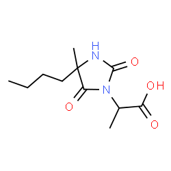 ChemSpider 2D Image | 2-(4-Butyl-4-methyl-2,5-dioxo-1-imidazolidinyl)propanoic acid | C11H18N2O4