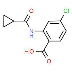 ChemSpider 2D Image | 4-Chloro-2-[(cyclopropylcarbonyl)amino]benzoic acid | C11H10ClNO3