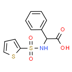 ChemSpider 2D Image | PHENYL(THIOPHENE-2-SULFONAMIDO)ACETIC ACID | C12H11NO4S2