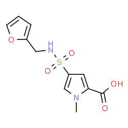 ChemSpider 2D Image | 4-[(2-Furylmethyl)sulfamoyl]-1-methyl-1H-pyrrole-2-carboxylic acid | C11H12N2O5S