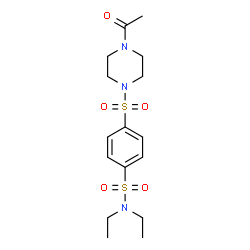 ChemSpider 2D Image | 4-(4-Acetyl-piperazine-1-sulfonyl)-N,N-diethyl-benzenesulfonamide | C16H25N3O5S2