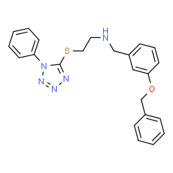 ChemSpider 2D Image | N-[3-(Benzyloxy)benzyl]-2-[(1-phenyl-1H-tetrazol-5-yl)sulfanyl]ethanamine | C23H23N5OS