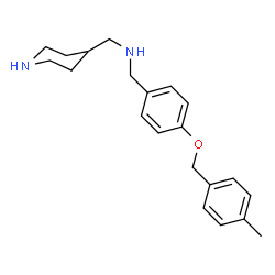 ChemSpider 2D Image | 1-{4-[(4-Methylbenzyl)oxy]phenyl}-N-(4-piperidinylmethyl)methanamine | C21H28N2O