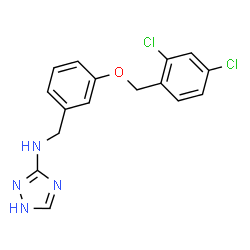 ChemSpider 2D Image | N-{3-[(2,4-Dichlorobenzyl)oxy]benzyl}-1H-1,2,4-triazol-3-amine | C16H14Cl2N4O