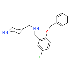 ChemSpider 2D Image | 1-[2-(Benzyloxy)-5-chlorophenyl]-N-(4-piperidinylmethyl)methanamine | C20H25ClN2O