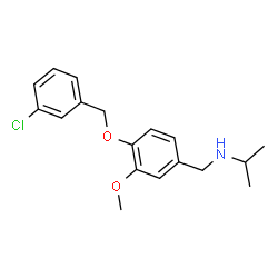 ChemSpider 2D Image | N-{4-[(3-Chlorobenzyl)oxy]-3-methoxybenzyl}-2-propanamine | C18H22ClNO2