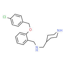 ChemSpider 2D Image | 1-{2-[(4-Chlorobenzyl)oxy]phenyl}-N-(4-piperidinylmethyl)methanamine | C20H25ClN2O
