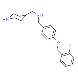 ChemSpider 2D Image | 1-{4-[(2-Chlorobenzyl)oxy]phenyl}-N-(4-piperidinylmethyl)methanamine | C20H25ClN2O