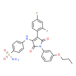 ChemSpider 2D Image | 4-{[4-(2,4-Difluorophenyl)-2,5-dioxo-1-(3-propoxyphenyl)-2,5-dihydro-1H-pyrrol-3-yl]amino}benzenesulfonamide | C25H21F2N3O5S