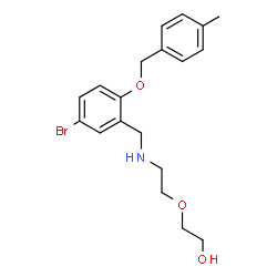 ChemSpider 2D Image | 2-[2-({5-Bromo-2-[(4-methylbenzyl)oxy]benzyl}amino)ethoxy]ethanol | C19H24BrNO3