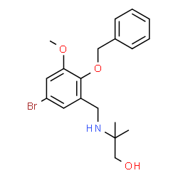 ChemSpider 2D Image | 2-{[2-(Benzyloxy)-5-bromo-3-methoxybenzyl]amino}-2-methyl-1-propanol | C19H24BrNO3
