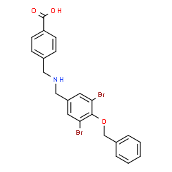 ChemSpider 2D Image | 4-({[4-(Benzyloxy)-3,5-dibromobenzyl]amino}methyl)benzoic acid | C22H19Br2NO3