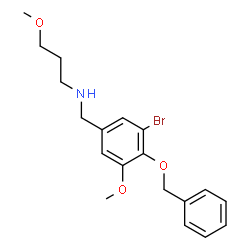 ChemSpider 2D Image | N-[4-(Benzyloxy)-3-bromo-5-methoxybenzyl]-3-methoxy-1-propanamine | C19H24BrNO3
