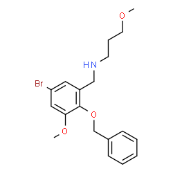 ChemSpider 2D Image | N-[2-(Benzyloxy)-5-bromo-3-methoxybenzyl]-3-methoxy-1-propanamine | C19H24BrNO3